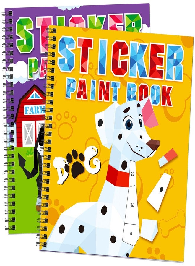 TBEEJ 2PCS Sticker Books for Kids Ages 4-8 Animal Themed Designs Party Gift Create 20 Pictures - Image 1